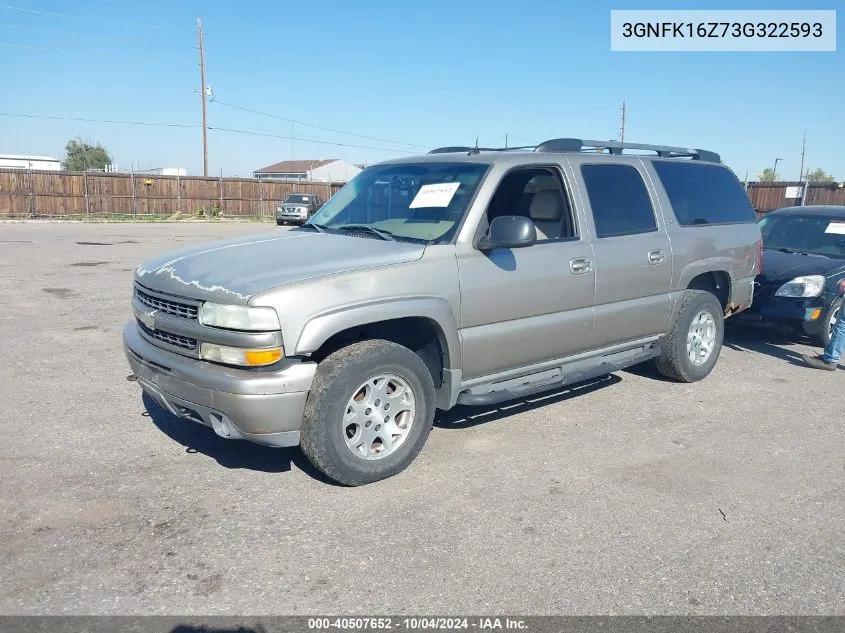 2003 Chevrolet Suburban 1500 Z71 VIN: 3GNFK16Z73G322593 Lot: 40507652