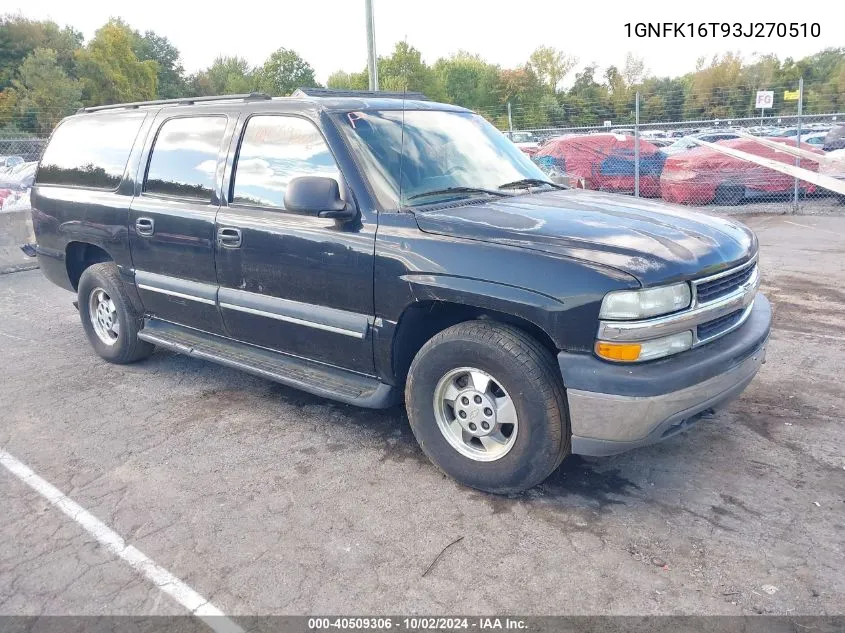 2003 Chevrolet Suburban 1500 Ls VIN: 1GNFK16T93J270510 Lot: 40509306