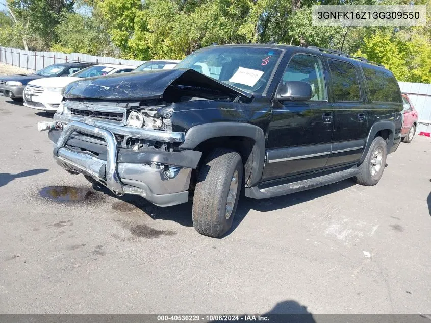 2003 Chevrolet Suburban 1500 Lt VIN: 3GNFK16Z13G309550 Lot: 40536229