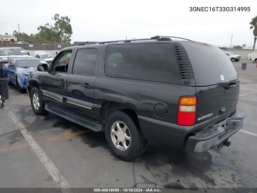 2003 Chevrolet Suburban 1500 Lt VIN: 3GNEC16T33G314995 Lot: 40619099