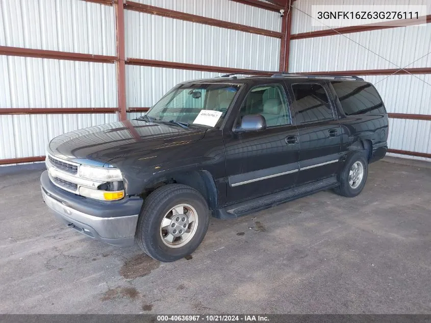 2003 Chevrolet Suburban 1500 Lt VIN: 3GNFK16Z63G276111 Lot: 40636967