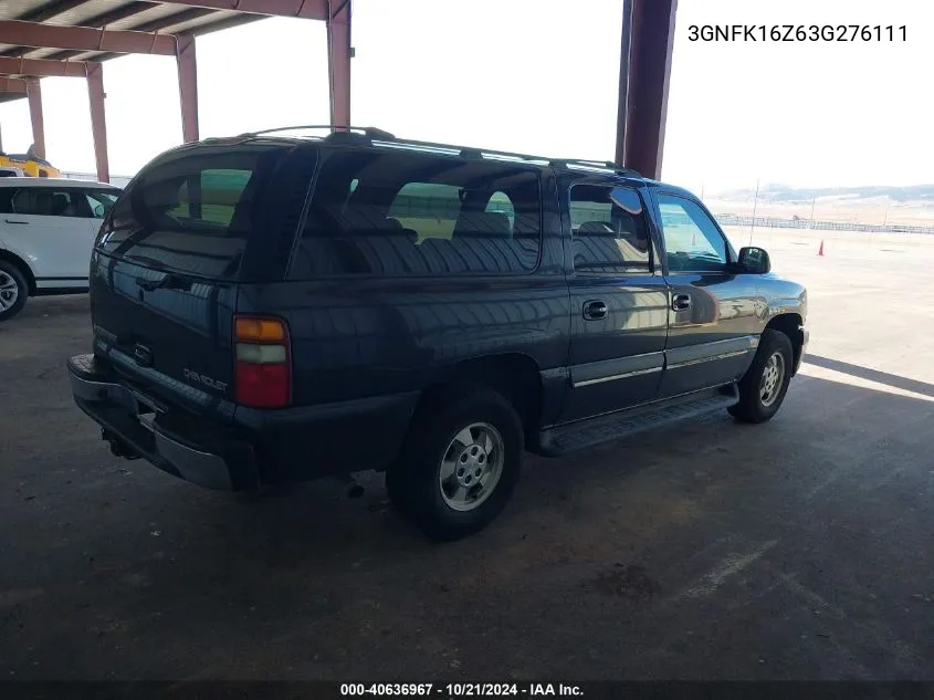 2003 Chevrolet Suburban 1500 Lt VIN: 3GNFK16Z63G276111 Lot: 40636967