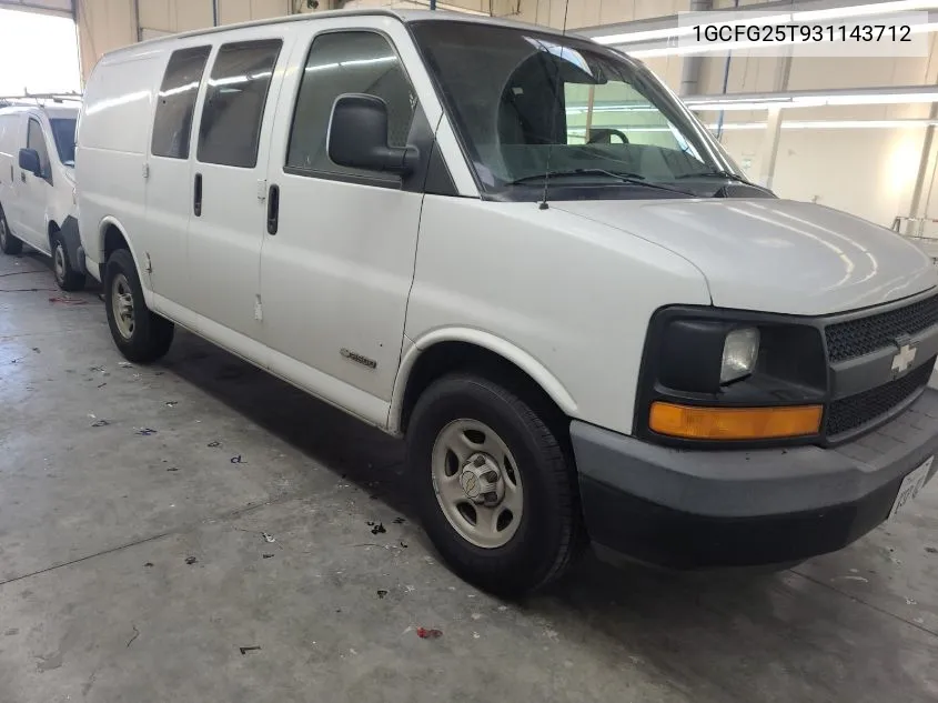 2003 Chevrolet Express VIN: 1GCFG25T931143712 Lot: 40637541