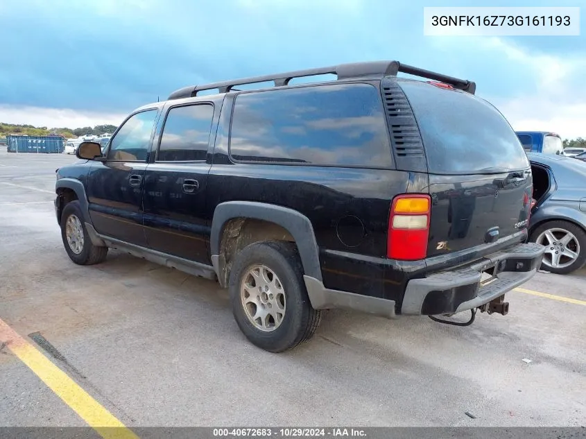 2003 Chevrolet Suburban 1500 Z71 VIN: 3GNFK16Z73G161193 Lot: 40672683