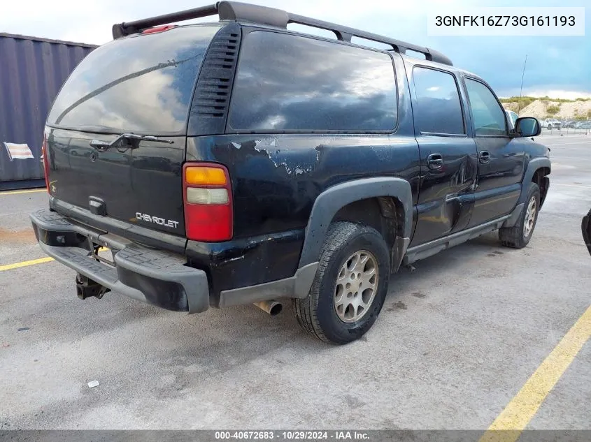 2003 Chevrolet Suburban 1500 Z71 VIN: 3GNFK16Z73G161193 Lot: 40672683