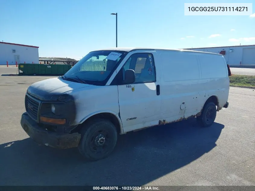 2003 Chevrolet Express VIN: 1GCGG25U731114271 Lot: 40683076