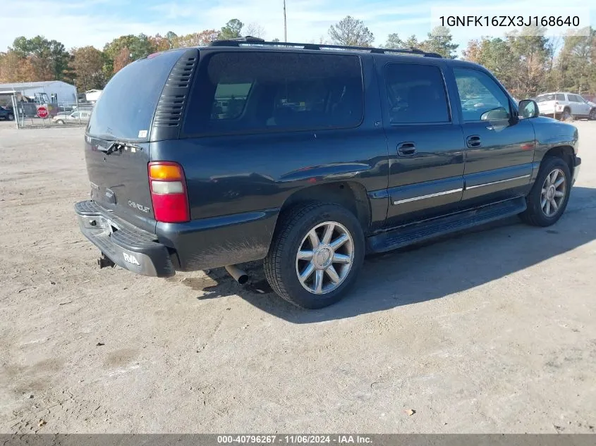 2003 Chevrolet Suburban 1500 Lt VIN: 1GNFK16ZX3J168640 Lot: 40796267