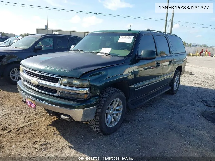 2003 Chevrolet Suburban 1500 Lt VIN: 1GNFK16Z83J231377 Lot: 40812737