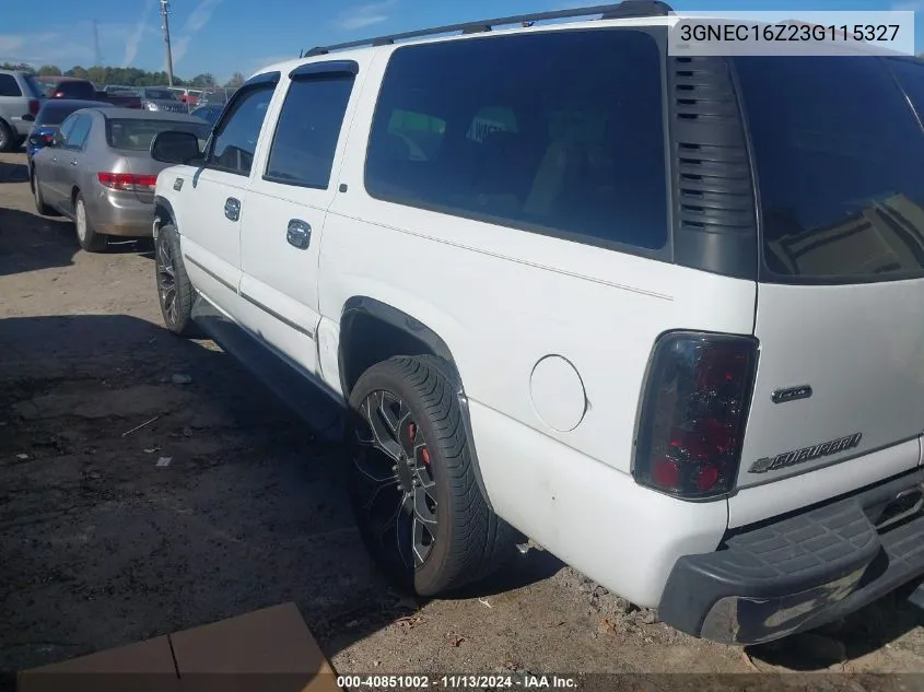 3GNEC16Z23G115327 2003 Chevrolet Suburban 1500 Lt