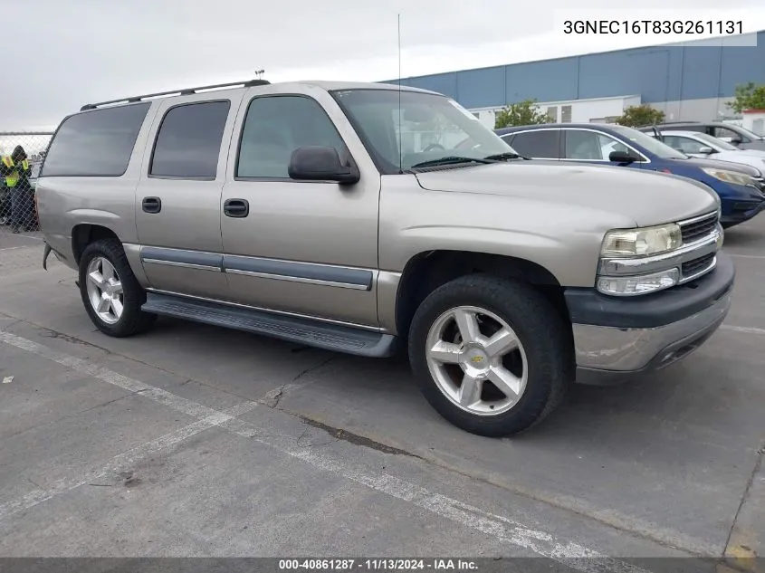 2003 Chevrolet Suburban 1500 Ls VIN: 3GNEC16T83G261131 Lot: 40861287