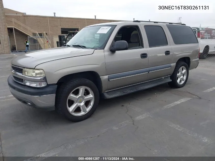 2003 Chevrolet Suburban 1500 Ls VIN: 3GNEC16T83G261131 Lot: 40861287