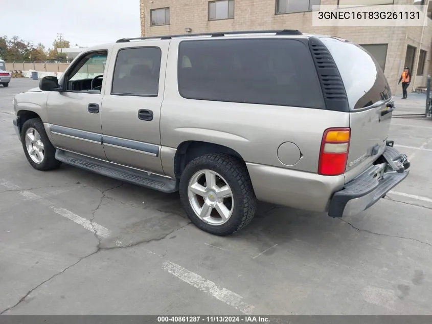 2003 Chevrolet Suburban 1500 Ls VIN: 3GNEC16T83G261131 Lot: 40861287