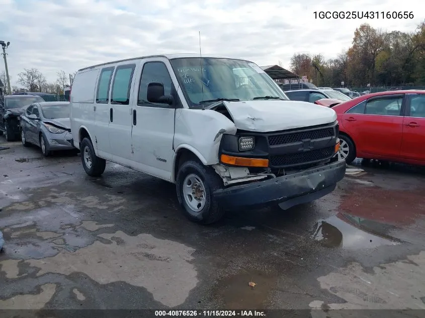 2003 Chevrolet Express VIN: 1GCGG25U431160656 Lot: 40876526