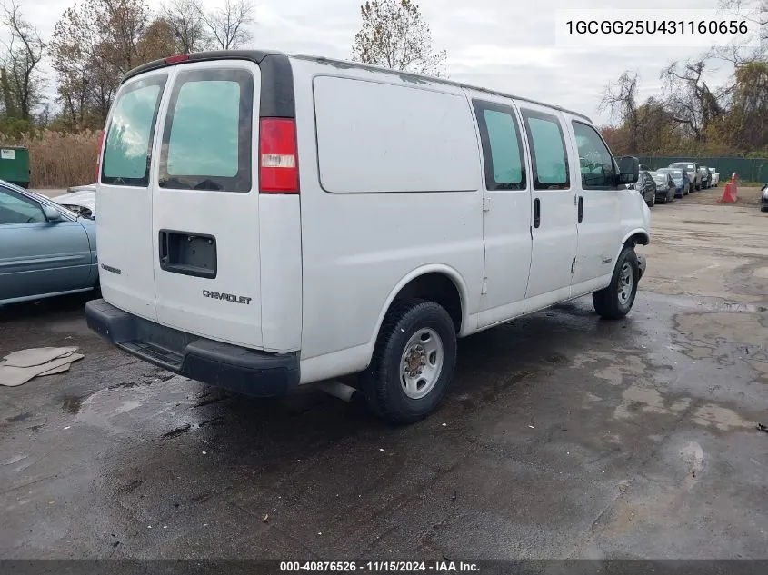 2003 Chevrolet Express VIN: 1GCGG25U431160656 Lot: 40876526