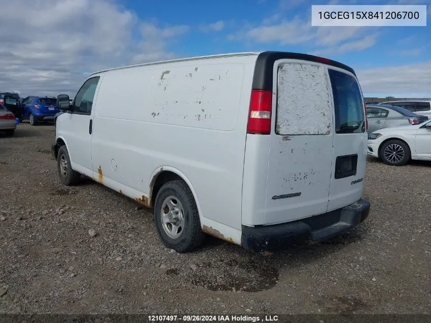 2004 Chevrolet Express G1500 VIN: 1GCEG15X841206700 Lot: 12107497