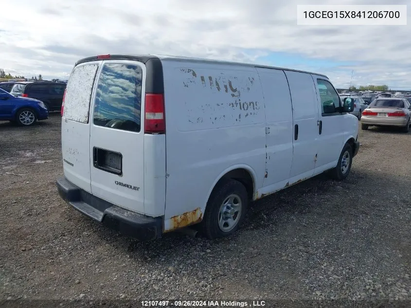 2004 Chevrolet Express G1500 VIN: 1GCEG15X841206700 Lot: 12107497