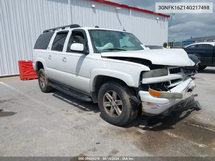 2004 Chevrolet Suburban 1500 Z71 VIN: 3GNFK16Z14G217498 Lot: 39429218