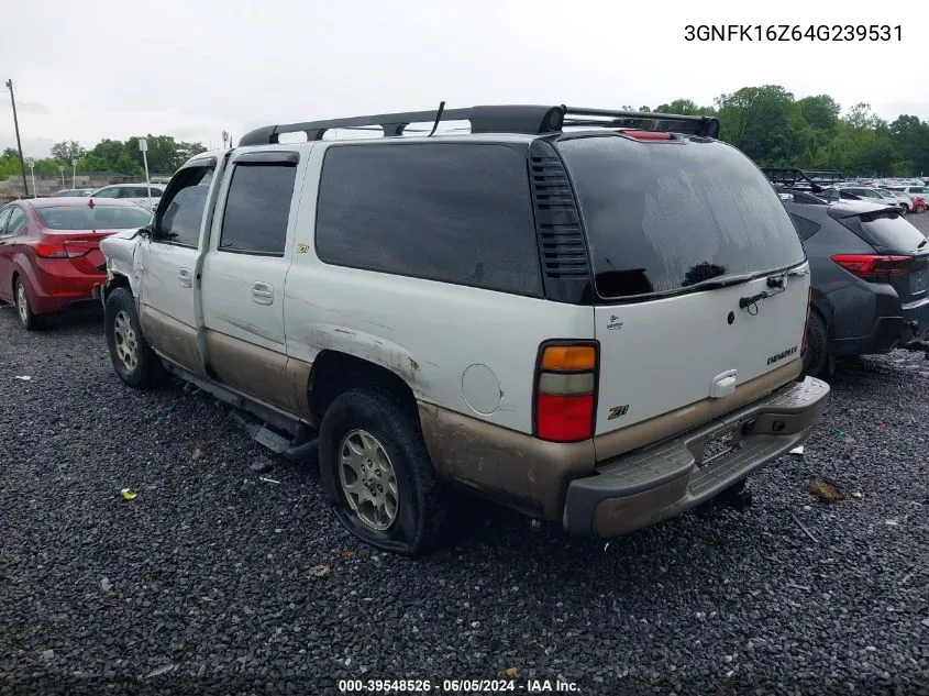 2004 Chevrolet Suburban 1500 Z71 VIN: 3GNFK16Z64G239531 Lot: 39548526