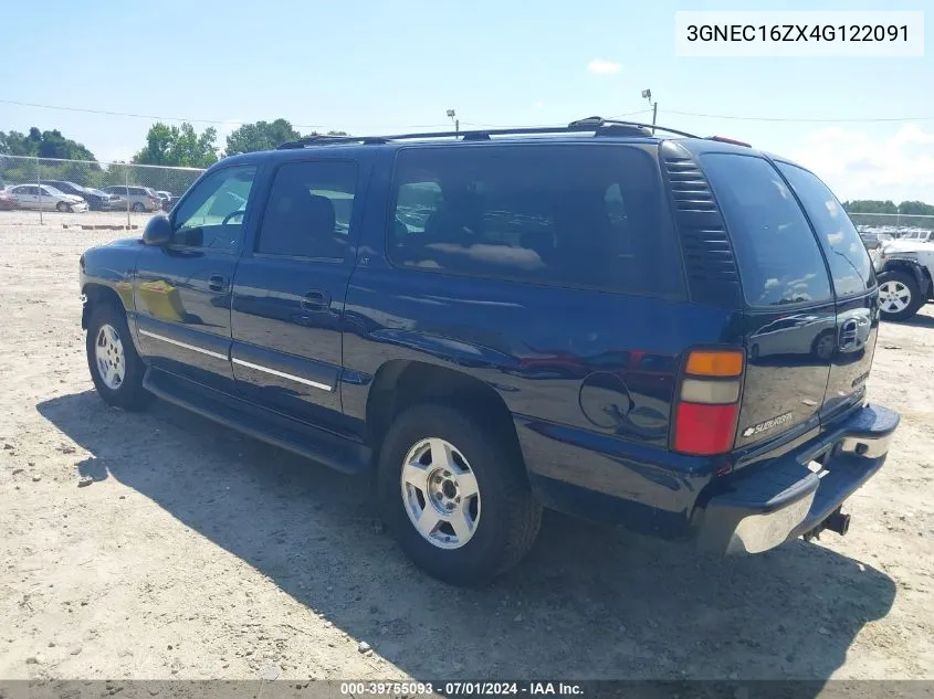 2004 Chevrolet Suburban 1500 Lt VIN: 3GNEC16ZX4G122091 Lot: 39755093