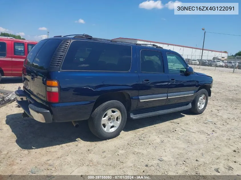 2004 Chevrolet Suburban 1500 Lt VIN: 3GNEC16ZX4G122091 Lot: 39755093