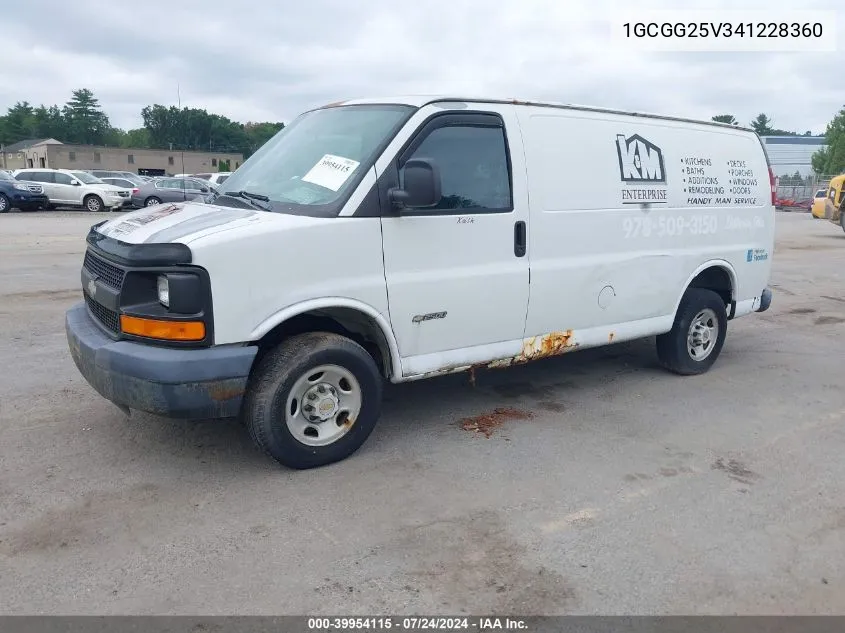 2004 Chevrolet Express VIN: 1GCGG25V341228360 Lot: 39954115