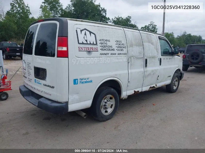 2004 Chevrolet Express VIN: 1GCGG25V341228360 Lot: 39954115