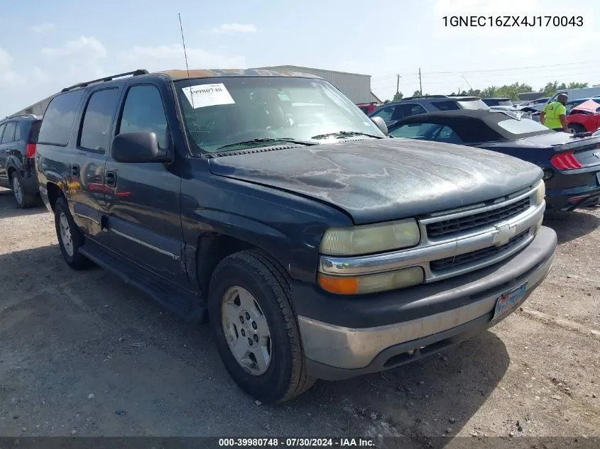 2004 Chevrolet Suburban 1500 Ls VIN: 1GNEC16ZX4J170043 Lot: 40604224