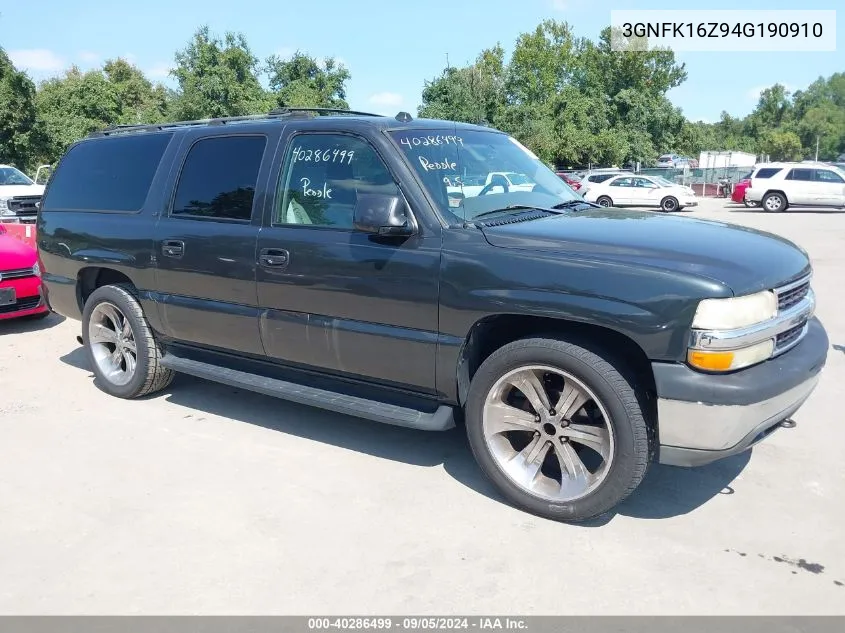 2004 Chevrolet Suburban 1500 Lt VIN: 3GNFK16Z94G190910 Lot: 40286499