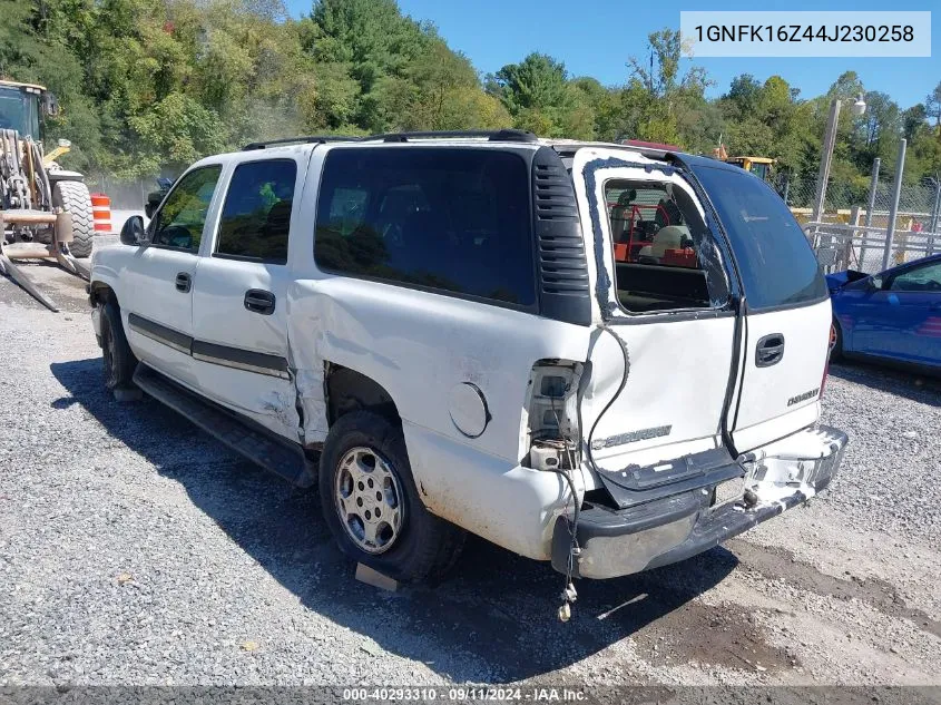 2004 Chevrolet Suburban 1500 Ls VIN: 1GNFK16Z44J230258 Lot: 40293310