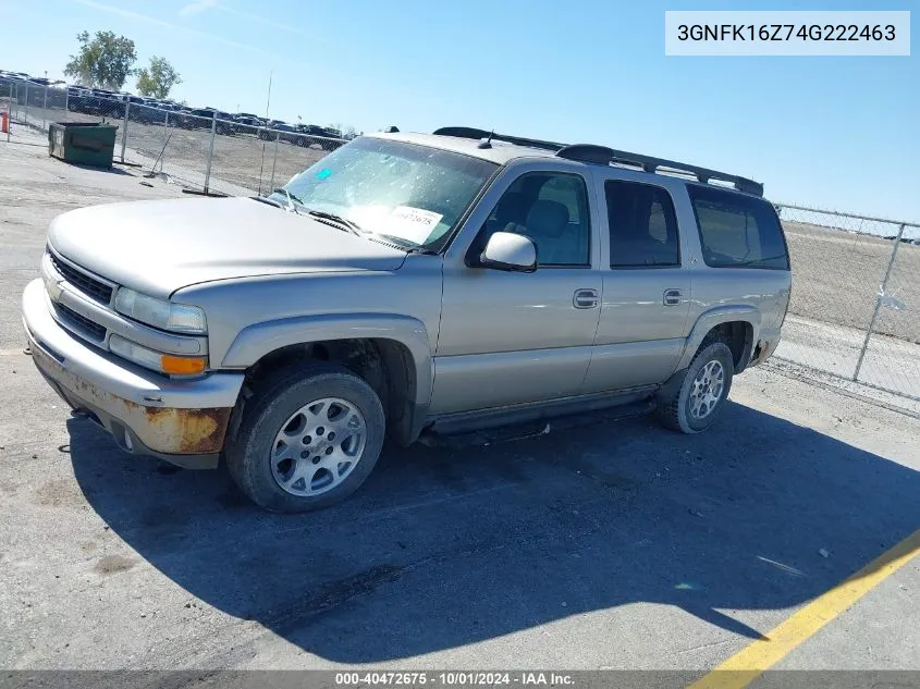 2004 Chevrolet Suburban 1500 Z71 VIN: 3GNFK16Z74G222463 Lot: 40472675