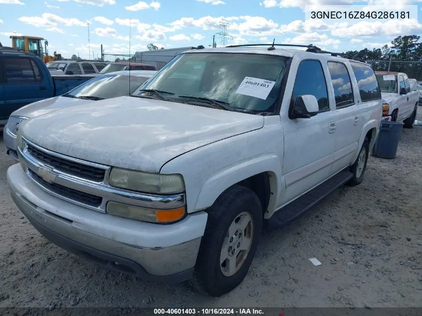 2004 Chevrolet Suburban 1500 Lt VIN: 3GNEC16Z84G286181 Lot: 40601403