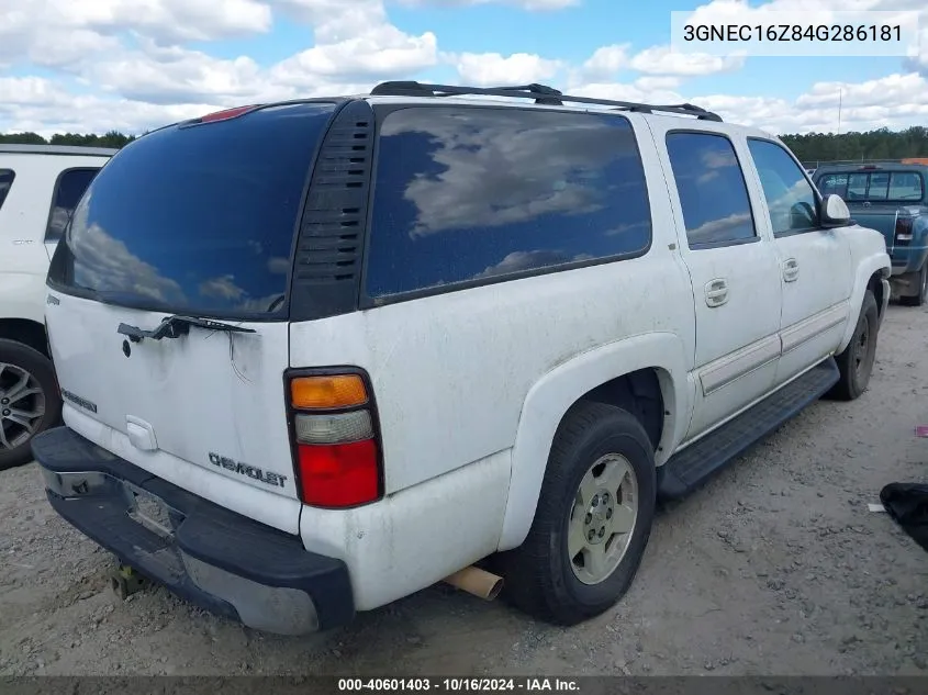 2004 Chevrolet Suburban 1500 Lt VIN: 3GNEC16Z84G286181 Lot: 40601403