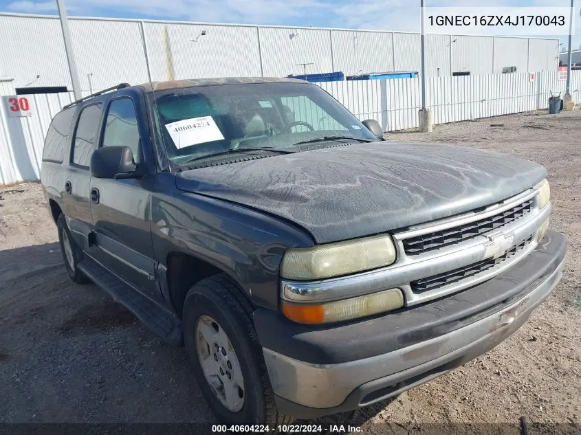 2004 Chevrolet Suburban 1500 Ls VIN: 1GNEC16ZX4J170043 Lot: 40604224