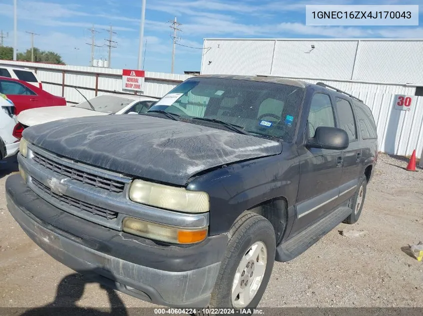 2004 Chevrolet Suburban 1500 Ls VIN: 1GNEC16ZX4J170043 Lot: 40604224