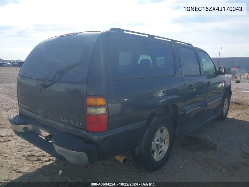 2004 Chevrolet Suburban 1500 Ls VIN: 1GNEC16ZX4J170043 Lot: 40604224