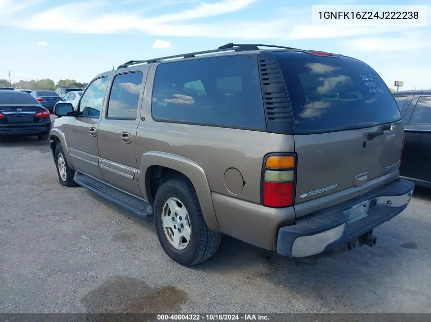 2004 Chevrolet Suburban 1500 Lt VIN: 1GNFK16Z24J222238 Lot: 40604322