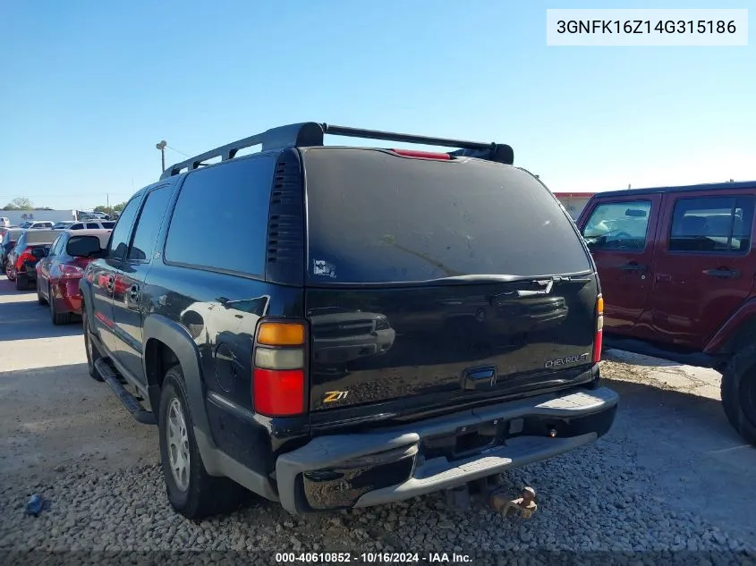 2004 Chevrolet Suburban 1500 Z71 VIN: 3GNFK16Z14G315186 Lot: 40610852