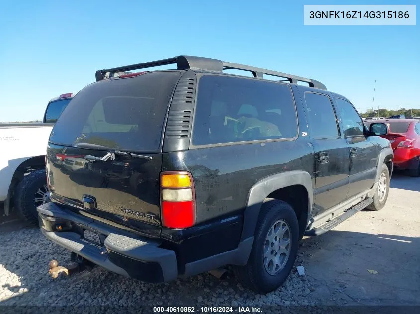 2004 Chevrolet Suburban 1500 Z71 VIN: 3GNFK16Z14G315186 Lot: 40610852