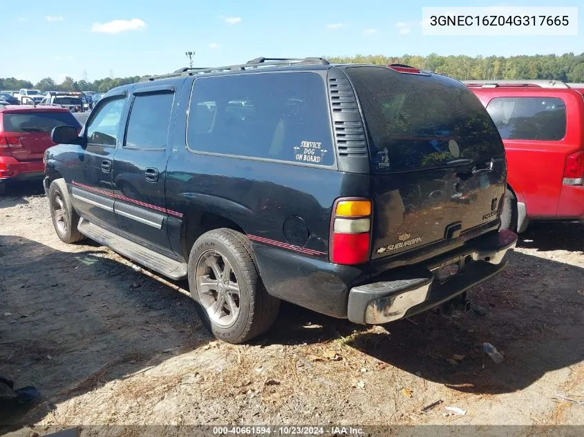 2004 Chevrolet Suburban 1500 Lt VIN: 3GNEC16Z04G317665 Lot: 40661594