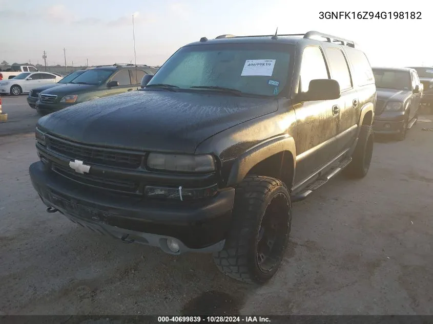 2004 Chevrolet Suburban 1500 Z71 VIN: 3GNFK16Z94G198182 Lot: 40699839