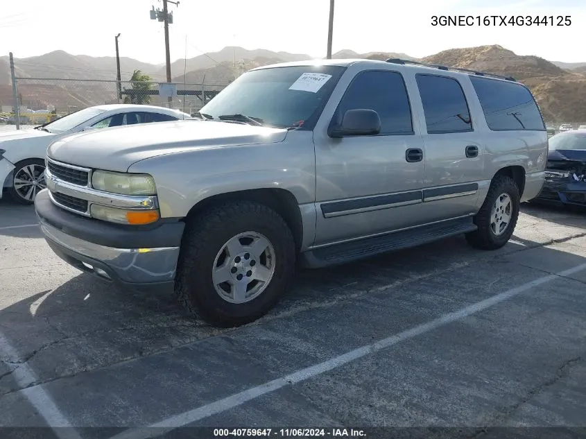 2004 Chevrolet Suburban 1500 Ls VIN: 3GNEC16TX4G344125 Lot: 40759647