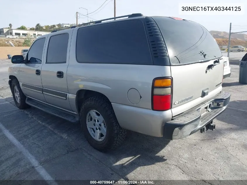 2004 Chevrolet Suburban 1500 Ls VIN: 3GNEC16TX4G344125 Lot: 40759647