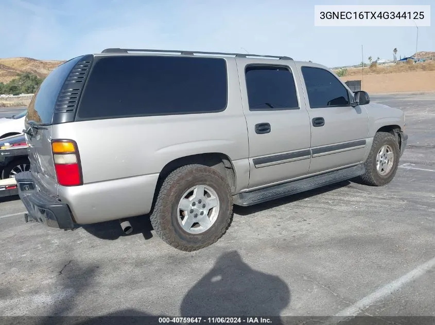 2004 Chevrolet Suburban 1500 Ls VIN: 3GNEC16TX4G344125 Lot: 40759647