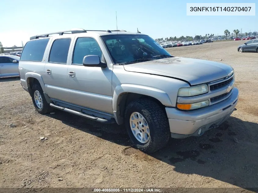 2004 Chevrolet Suburban 1500 Z71 VIN: 3GNFK16T14G270407 Lot: 40850005