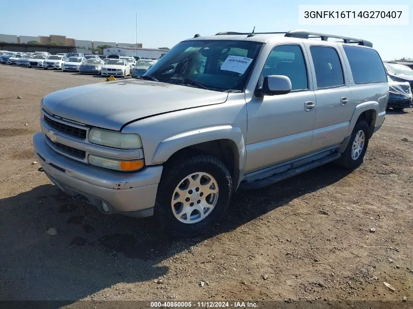 2004 Chevrolet Suburban 1500 Z71 VIN: 3GNFK16T14G270407 Lot: 40850005