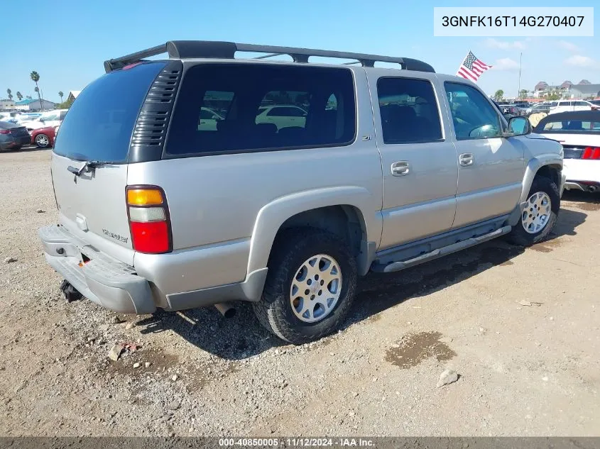 2004 Chevrolet Suburban 1500 Z71 VIN: 3GNFK16T14G270407 Lot: 40850005