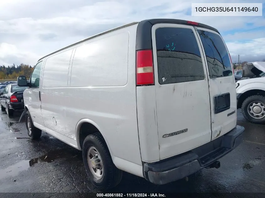 2004 Chevrolet Express VIN: 1GCHG35U641149640 Lot: 40861882