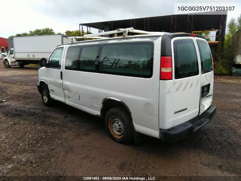 2005 Chevrolet Express VIN: 1GCGG25V751203107 Lot: 12091453