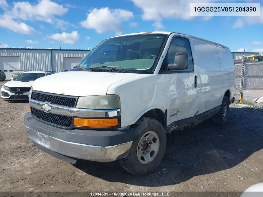 2005 Chevrolet Express VIN: 1GCGG25V051204390 Lot: 12094591