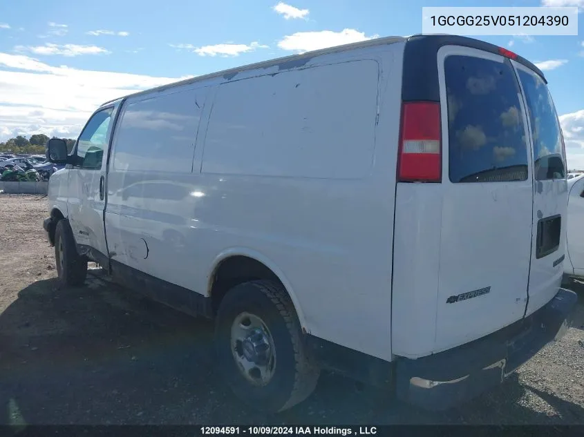 2005 Chevrolet Express VIN: 1GCGG25V051204390 Lot: 12094591